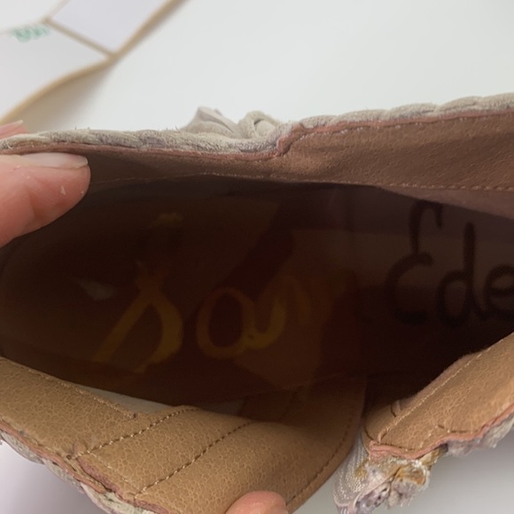 Sam Edelman Paige Fringe Leather Bone Low  Western Booties Size 7 ½ - Picture 8 of 12